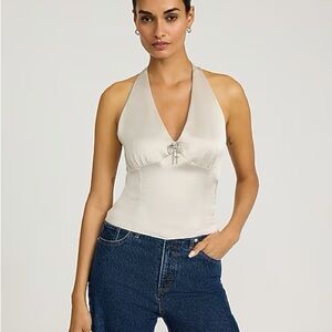 Express Ivory Halter Top